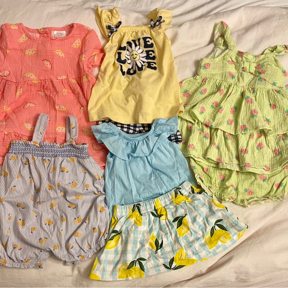 Cute Baby Girl Summer Outfit Set Brands koala baby, little lasso, Carters.